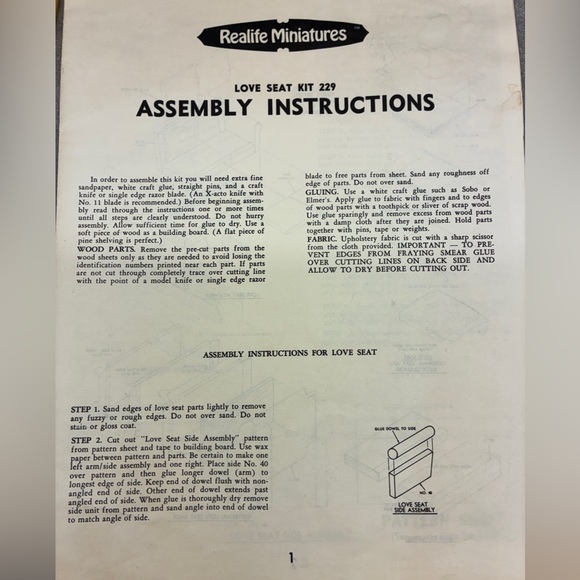 1:12 scale miniature living room furniture kits. - Picture 4 of 12